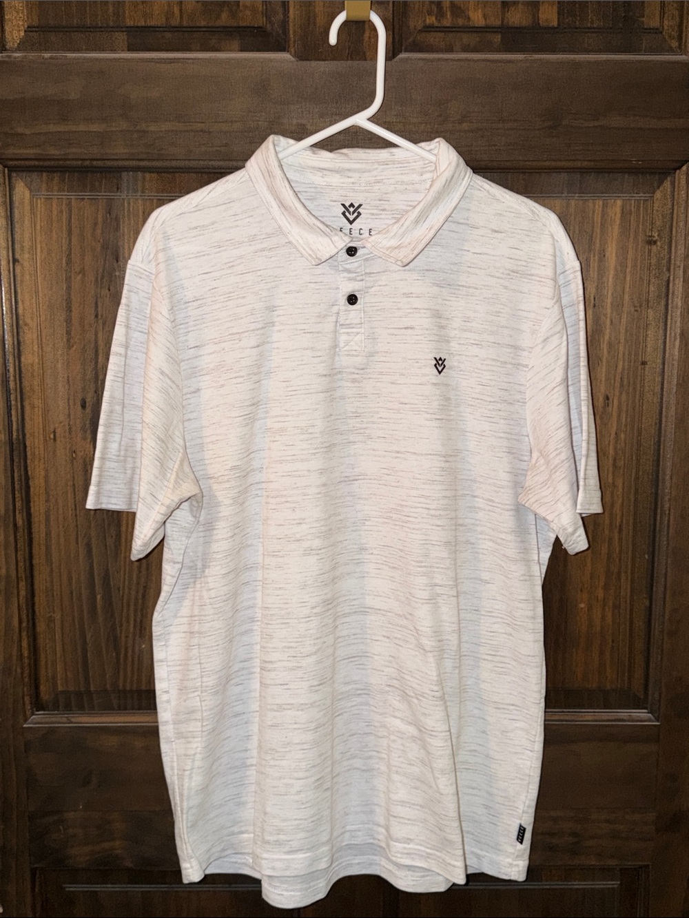 Mens Veece Heathered White Polo Shirt